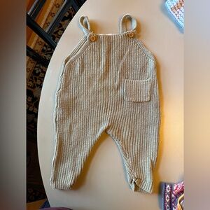 Zara Kids Knit Overalls in Tan